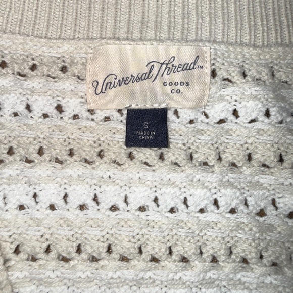 Universal Thread Cream Openwork Knit Top - Picture 2 of 3